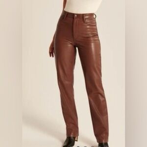 Abercrombie & Fitch Brown Vegan Leather Pants